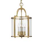 Závesné svietidlo Gentry 4xE14 leštená mosadz/číra