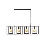 Závesné svietidlo Squares 4-plameňové čierna