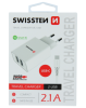 Nabíjačka Swissten Smart IC 2 x USB + USB-C kábel, 2.1A, 10,5W biela