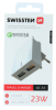 Nabíjací adaptér Swissten 2 x USB,  Quick Charge 3.0, max 23W biely