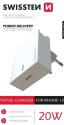 Adaptér USB-C Swissten Power Delivery 20W pre Apple zariadenia biely