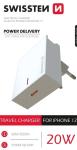 Adaptér USB-C Swissten Power Delivery 20W pre Apple zariadenia biely
