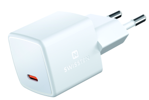 Sieťový adaptér mini Swissten GaN USB-C 25W biely