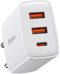 Sieťová nabíjačka Baseus CCXJ-E02 Compact Quick 2x USB 1x USB-C 30W biela