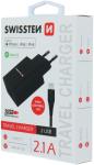 Sieťová nabíjačka Swissten MFI SMART IC 2xUSB 2,1A POWER+kábel USB/Lightning,1.2 M čierna