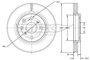 TOMEX Brzdový kotúč TX71-55