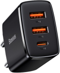 Sieťová nabíjačka Baseus CCXJ-E01 Compact Quick 2x USB 1x USB-C 30W cierna