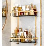Elegantná polica do kúpeľne, zlatá