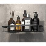 Polička do kúpeľne, čierna kovová