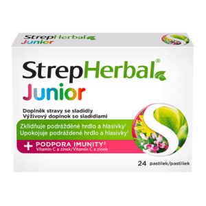 STREPHERBAL Junior pastilky s vitamínom C a zinkom 24 kusov