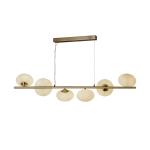 Závesné svietidlo Pebble 6-plameňové, mosadz