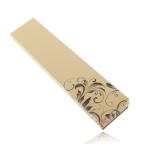 Krabička na retiazku hnedej a maslovožltej farby, zatočené listy UY10