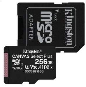 Pamäťová karta Kingston Canvas Select Plus Class 10 microSDXC 256 GB 100 MB/s/85 MB/s + adaptér