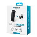 Auto nabíjačka Forever M02 USB 2A s lightning káblom čierna