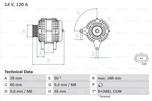 BOSCH Alternátor 0 986 080 990