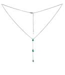 Silvego Strieborný náhrdelník Gryn so zelenými zirkónmi Brilliance Zirconia MSS1023NG