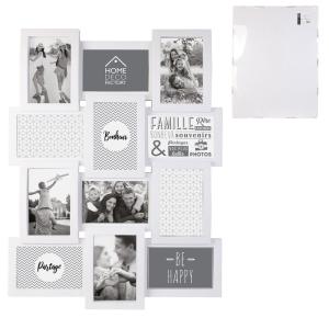 Fotorám na 12 fotografií plastový, biela HOME DECO FACTORY 4216