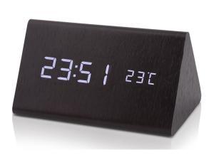 Digitálny LED budík s dátumom a teplomerom EuB8465 čierny, 15cm