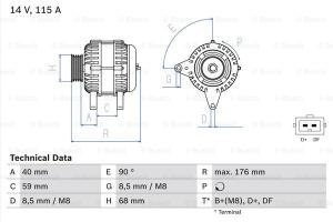 BOSCH Alternátor 0986040270