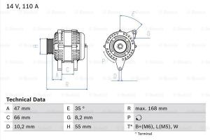 BOSCH Alternátor 0986042201