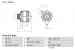 BOSCH Alternátor 0986046511