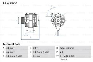 BOSCH Alternátor 0986046511