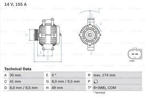 BOSCH Alternátor 0986048350