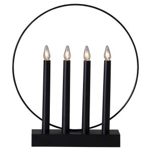 Osvetlenie okna Glossy, prstenec, 4-pl., čierna