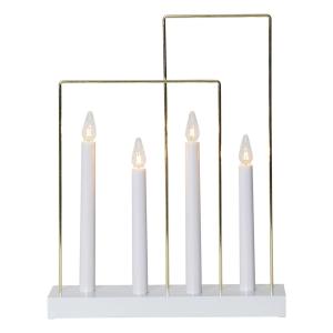 Osvetlenie okna Glossy, rám, 4–plameňové, biela