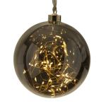 LED deko guľa Glow, skla, Ø 15 cm dymová sivá
