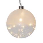 LED deko guľa Glow zmrznutá/číra Ø 15 cm