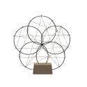 Dekoračná LED lampa 5 malých kruhov drevený podst.