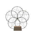 Dekoračná LED lampa 5 malých kruhov drevený podst.