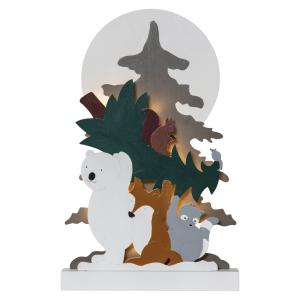 Deko LED lampa Forest Friends ľad. medveď umývacia