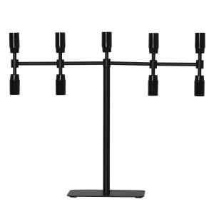 Svietnik Twice, čierna, 9-plameňový, 42 cm