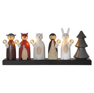 LED svietnik Forest Friends, 5-plameňový