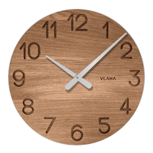 Dubové hodiny Vlaha strieborné ručičky, VCT1131, 45cm