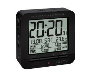 Digitálny budík riadený rádiovým signálom LAVVU LAR0011 black cube