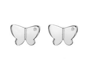 Hot Diamonds Pôvabné strieborné náušnice kôstky s diamantmi Flutter DE732