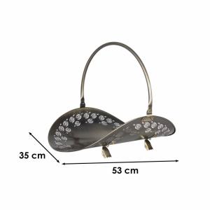 SKVELER Noša na drevo kovová ku krbu ANTIK Skveler