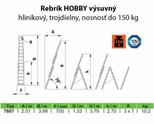 ITOSS Rebrík hliníkový univerzálny 3x7 HOBBY