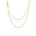 Sif Jakobs Módny pozlátený dvojitý náhrdelník Chains SJ-C42132-SG