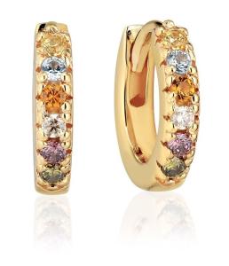 Sif Jakobs Nadčasové kruhy s kubickými zirkónmi Ellera SJ-E1066-ACZ-YG 1,4 cm