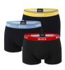 BOSS - boxerky 3PACK cotton stretch black with red & blue color waist - limitovaná fashion edícia (HUGO BOSS)