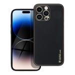 Puzdro Leather TPU iPhone 14 Pro Max - čierne