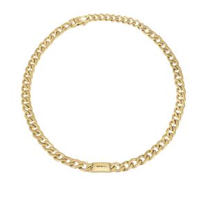 BREIL Slušivý pozlátený náhrdelník Logomania TJ3071