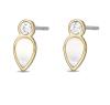Fossil Jemné pozlátené náušnice kôstky s perleťou Teardrop JF04249710