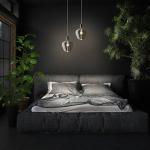 Závesné svietidlo Paso zo skla, 1-pl., dymová sivá