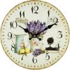 Drevené nástenné hodiny levanduľa FalC059, 30cm