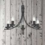 Luster Kandela, 5-plameňový, čierna